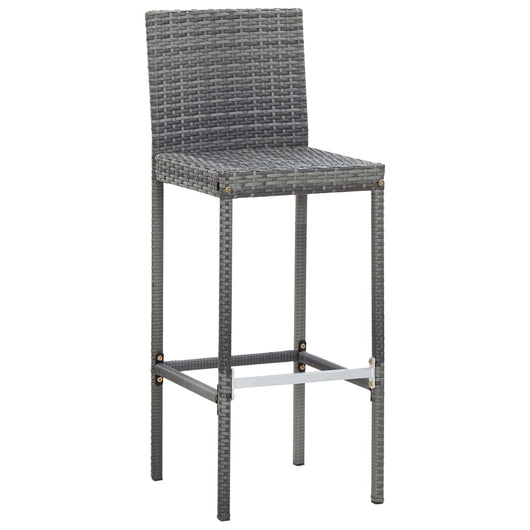 Set da Bar da Giardino 9 pz Polyrattan e Legno Acacia Grigio 49567
