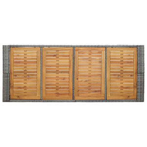 Set da Bar da Giardino 9 pz Polyrattan e Legno Acacia Grigio 49567