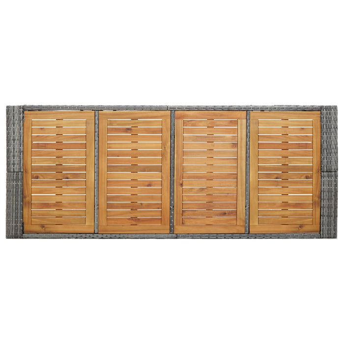 Set da Bar da Giardino 9 pz Polyrattan e Legno Acacia Grigio 49567