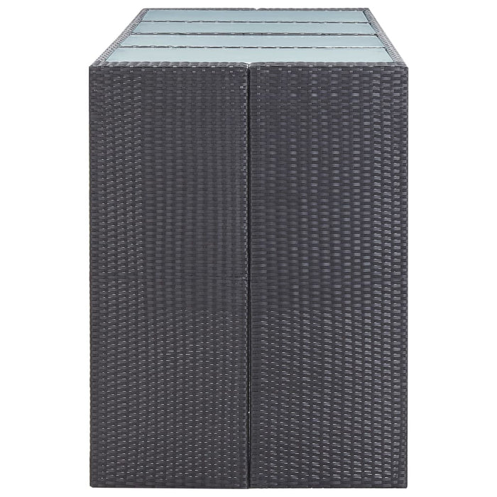 Set Bar da Giardino 9 z pz in Polyrattan Nero 49569