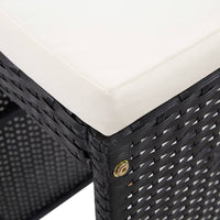 Set Bar da Giardino 9 z pz in Polyrattan Nero cod mxl 35135