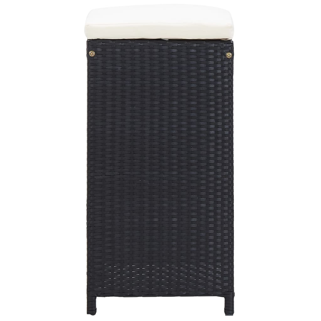 Set Bar da Giardino 9 z pz in Polyrattan Nero 49569