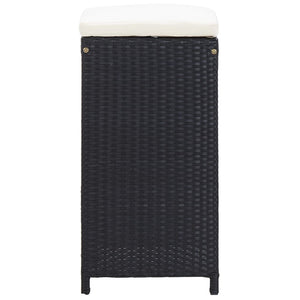 Set Bar da Giardino 9 z pz in Polyrattan Nero 49569