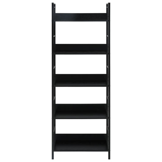 Scaffale Libri 5 Ripiani Nero 60x27,6x128,5cm Legno Multistrato 288226