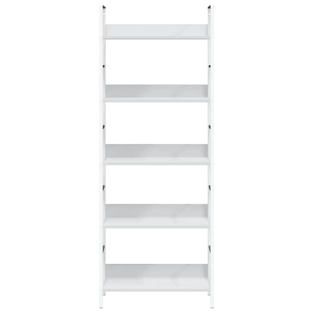 Scaffale Libri 5 Ripiani Bianco 60x27,6x158,5 Legno Multistrato 288228