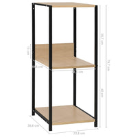 Libreria Dritta Piccola Nero Rovere 33,5x39,6x79,7cm Truciolato cod mxl 7297