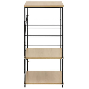 Mobile Microonde Nero e Rovere 60x39,6x79,5cm Legno Multistrato 288235