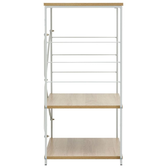 Mobile Microonde Bianco Rovere 60x39,6x79,5cm Legno Multistrato 288237