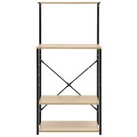 Mobile Microonde Nero e Rovere 60x39,6x123cm Legno Multistrato 288239