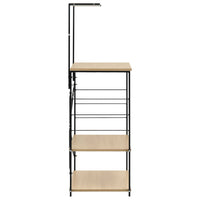 Armadio per Microonde Nero Rovere 60x39,6x123 cm in Truciolato cod mxl 75418