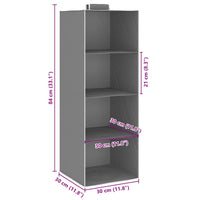 Organizer per Armadio da Appendere con 4 Ripiani 2 pz Tessuto 288324