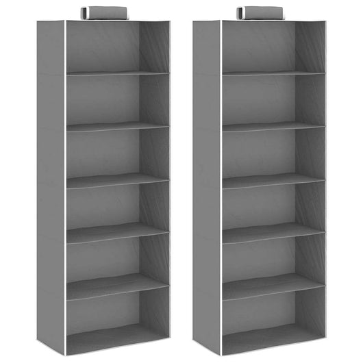 Organizer per Armadio da Appendere 2 pz con 6 Ripiani Tessuto cod mxl 77841