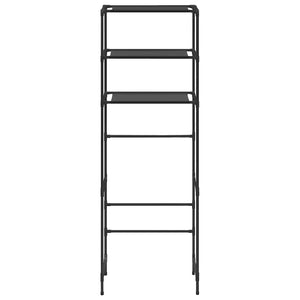 Scaffale per Bagno con 3 Ripiani Nero 53x28x169 cm 288329