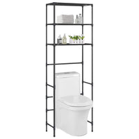 Scaffale per Bagno con 3 Ripiani Nero 53x28x169 cm 288329