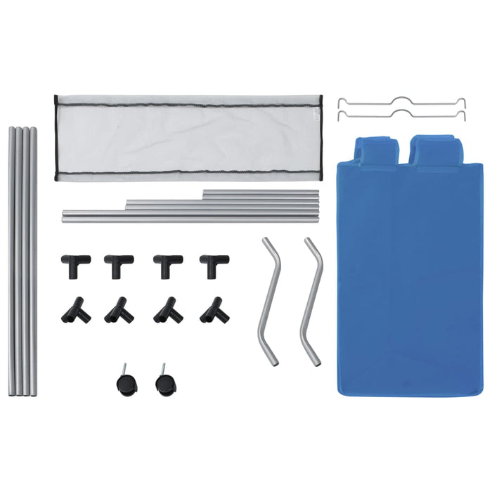 Portabiancheria con 3 Scomparti in Acciaio Blu 288331