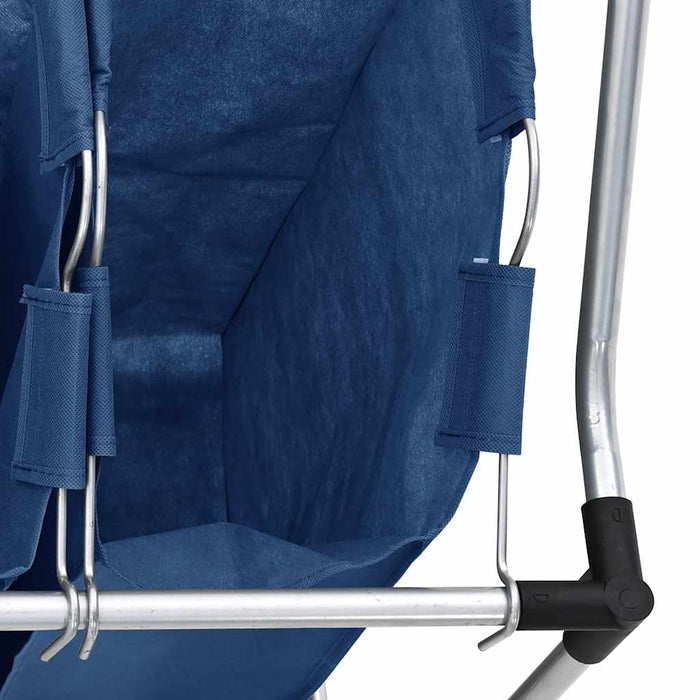 Portabiancheria con 3 Scomparti in Acciaio Blu 288331