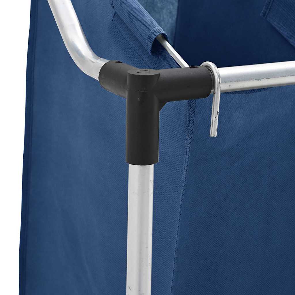 Portabiancheria con 4 Scomparti in Acciaio Blu 288332