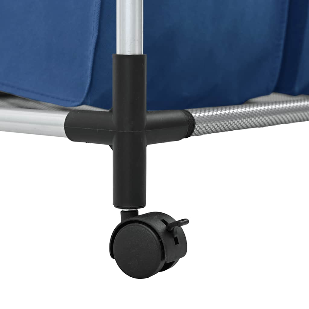 Portabiancheria con 4 Scomparti in Acciaio Blu 288332