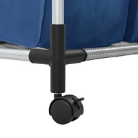 Portabiancheria con 4 Scomparti in Acciaio Blu 288332