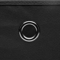 Scatole Portaoggetti con Coperchi 4pz Neri 32x32x32 cm Tessuto 288333