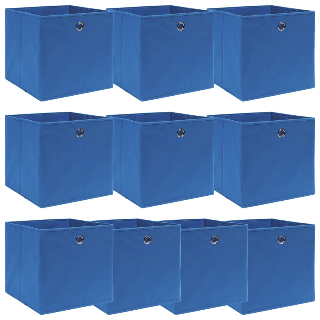 Scatole 10 pz Blu 32x32x32 cm in Tessuto cod mxl 51026