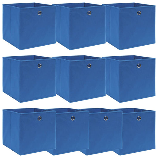 Scatole 10 pz Blu 32x32x32 cm in Tessuto cod mxl 51026
