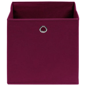 Scatole con Coperchi 4pz Rosso Scuro 32x32x32 cm Tessuto 288341