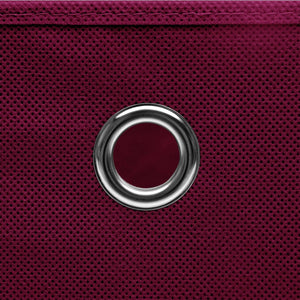 Scatole con Coperchi 4pz Rosso Scuro 32x32x32 cm Tessuto 288341