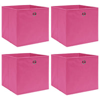 Scatole 4 pz Rosa 32x32x32 cm in Tessuto cod mxl 46675
