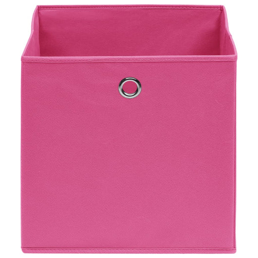 Scatole Portaoggetti con Coperchi 4pz Rosa 32x32x32 cm Tessuto 288345