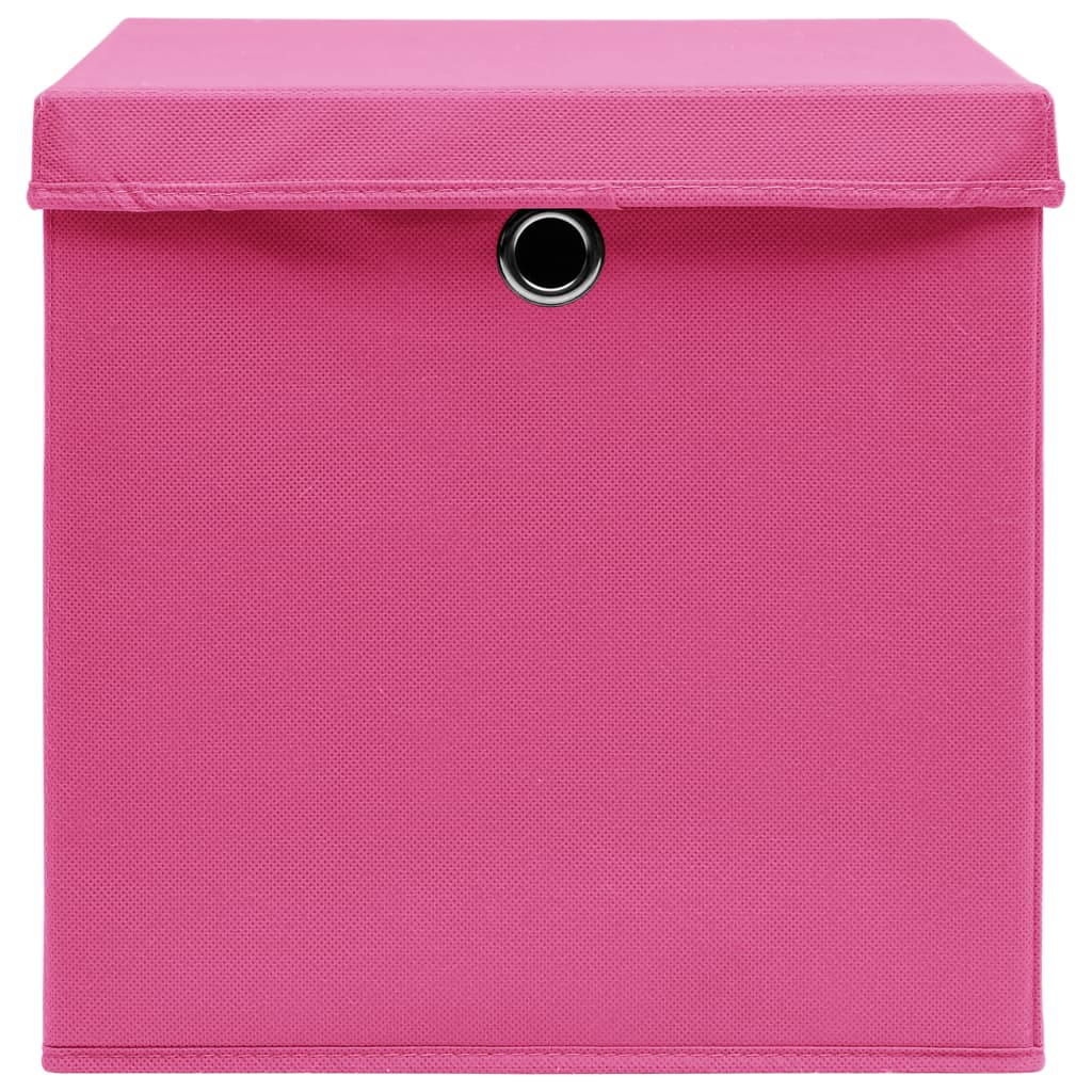 Scatole con Coperchi 4 pz Rosa 32x32x32 cm in Tessuto cod mxl 66889