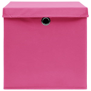 Scatole con Coperchi 4 pz Rosa 32x32x32 cm in Tessuto cod mxl 66889