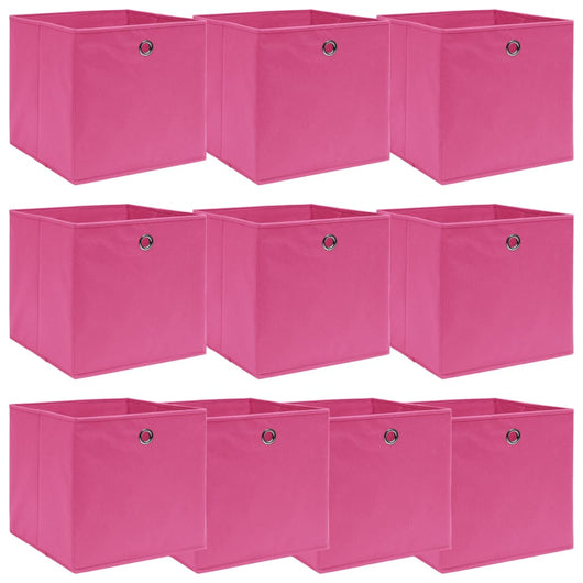 Scatole 10 pz Rosa 32x32x32 cm in Tessuto cod mxl 49065