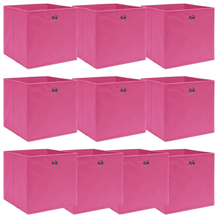 Scatole 10 pz Rosa 32x32x32 cm in Tessuto cod mxl 49065