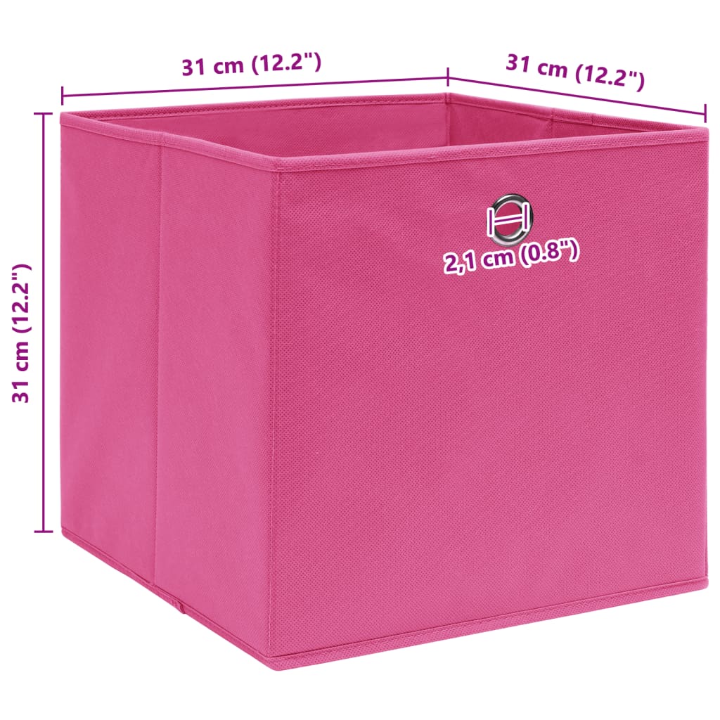 Scatole Portaoggetti 10 pz Rosa 32x32x32 cm Tessuto 288347