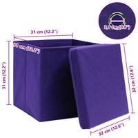 Scatole Portaoggetti con Coperchi 10pz Viola 32x32x32cm Tessuto 288356