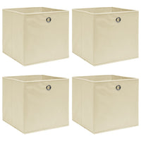 Scatole 4 pz Crema 32x32x32 cm in Tessuto cod mxl 51212