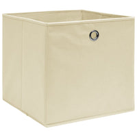 Scatole Portaoggetti con Coperchi 4pz Crema 32x32x32 cm Tessuto 288357