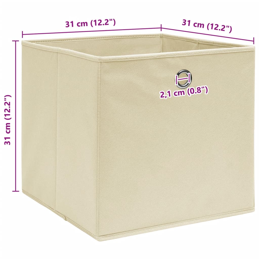 Scatole 4 pz Crema 32x32x32 cm in Tessuto cod mxl 51212