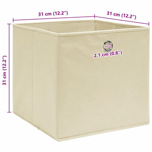 Scatole 4 pz Crema 32x32x32 cm in Tessuto cod mxl 51212