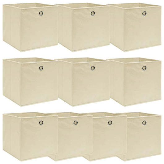 Scatole 10 pz Crema 32x32x32 cm in Tessuto cod mxl 52336