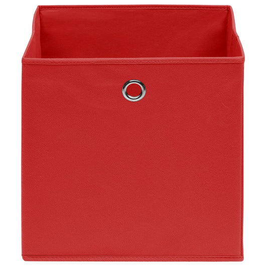 Scatole Portaoggetti 4pz Rosse 32x32x32 cm Tessuto 288361