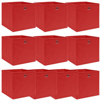 Scatole 10 pz Rosse 32x32x32 cm in Tessuto