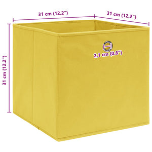 Scatole 4 pz Gialle 32x32x32 cm in Tessuto cod mxl 48440