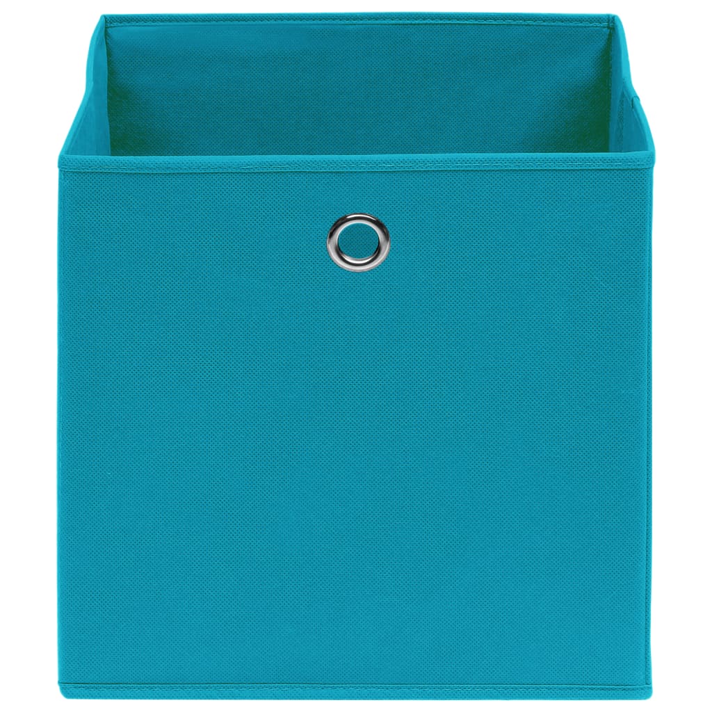 Scatole Portaoggetti 10pz Azzurre 32x32x32 cm Tessuto 288375