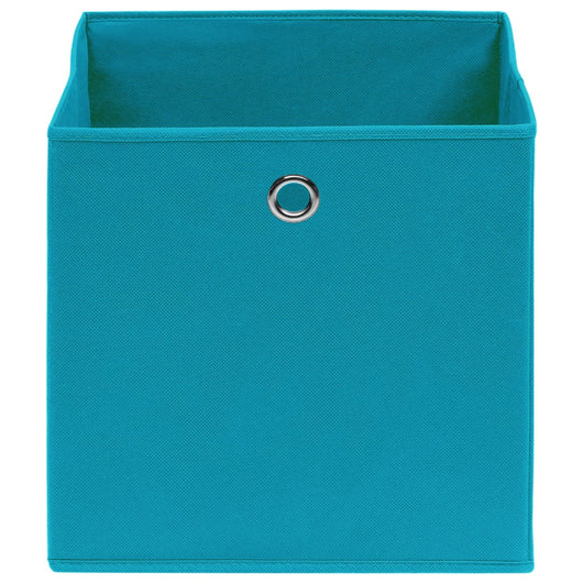Scatole Portaoggetti 10pz Azzurre 32x32x32 cm Tessuto 288375