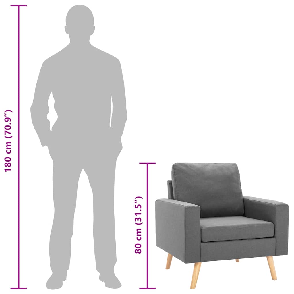 Poltrona Grigio Chiaro in Tessuto 288693