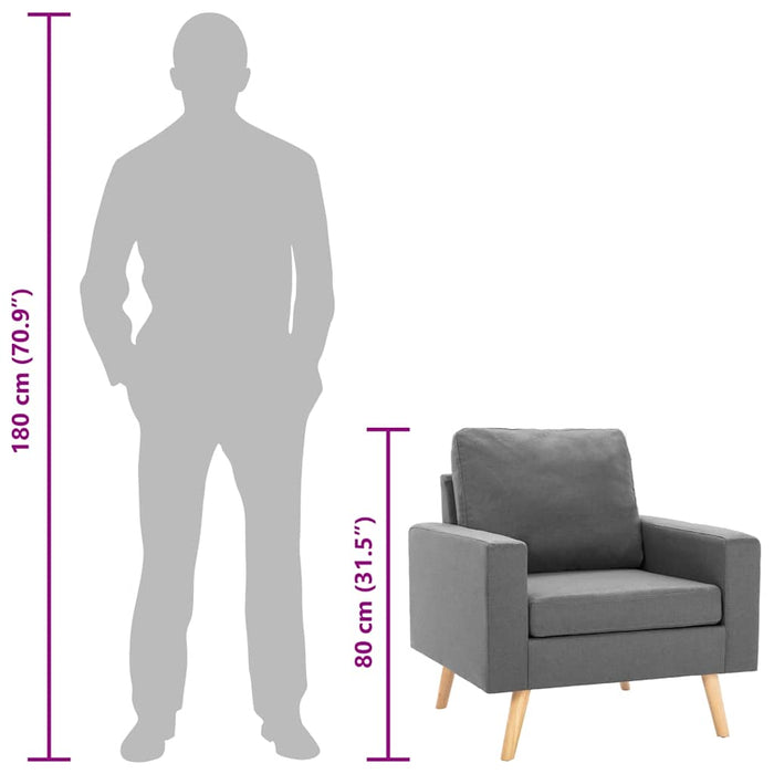 Poltrona Grigio Chiaro in Tessuto 288693