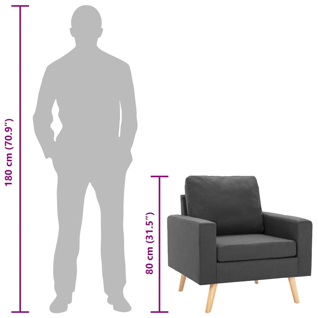 Poltrona Grigio Scuro in Tessuto 288694