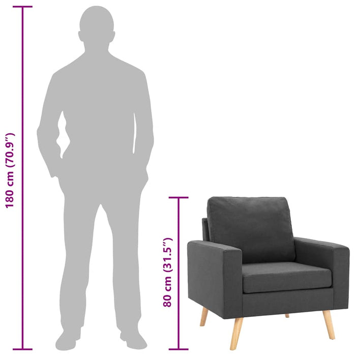 Poltrona Grigio Scuro in Tessuto 288694